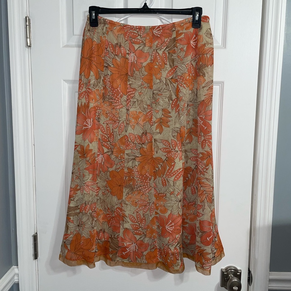 Peach floral vintage skirt